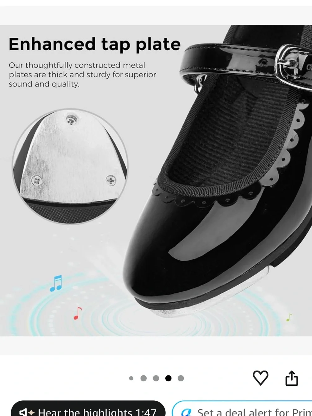 Girls Stelle Black Patent tap shoes with Velcro closure dance jazz